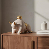 Feng Shui Wealth Statue Light Luxury Design Resin Good Luck Ornament for Office
