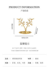 复古家居欧式黄铜轻奢创意饰品架托盘时尚首饰陈列耳环项链架摆件