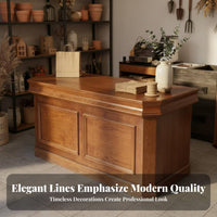 Retail Checkout Counter Cream Design Boutique Welcome Desk Elegant Design Curved Front Desk for Receptionists, Office Managers, Salon