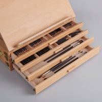 Wooden Tabletop Easel with Storage Compartments Portable Desktop Easel with Storage Foldable Art Supply Compact for Artists, Students, Hobbyists, Studio, Classroom