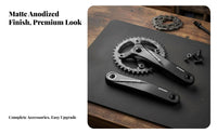 Mountain Bike Crankset High-Strength Aluminum Alloy Mountain Bike Crank Arm Set Narrow-Wide Tooth Profile Mountain Bike Crank Arms for Cyclists