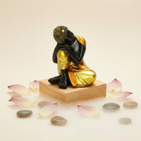 Resin Buddha Ornament Handmade Craft Seated Buddha Statue Jewel Embellishments