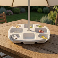 Umbrella Cup Holder Tray Square Beach Umbrella Tray Rounded Corners Outdoor Accessory