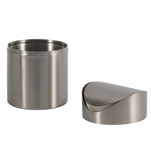 Brushed Steel Trash Can Space-Saving Stainless Steel Trash Can Easy to Clean