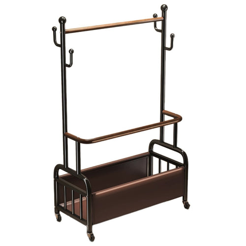 Rolling Clothes Rack with Hanging Attachments Freestanding for Entryway