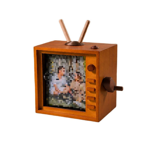 Retro TV Photo Frame Rechargeable Decor Compact for Desk