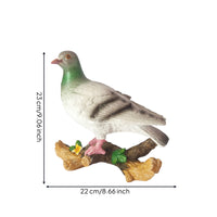 Pigeon Figurine on Branch Compact Dove Statue Model Lightweight for Garden, Yard