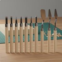 9 Pieces Linoleum Carving Kit Precision Block Printing Tool Set