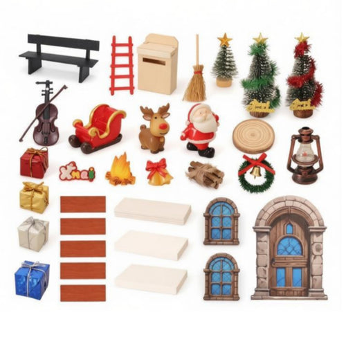 33 Pieces Miniature Scene Accessory Assortment Rustic Miniatures Small