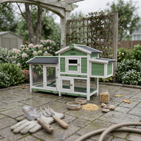 Wooden Small Pet Hutch Front-Opening Doors Small Pet Hutch Metal Latches Animal Habitat for Garden