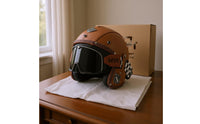 Vintage Motorcycle Half Helmet Braided Trim Riding Gear Adjustable Chin Strap