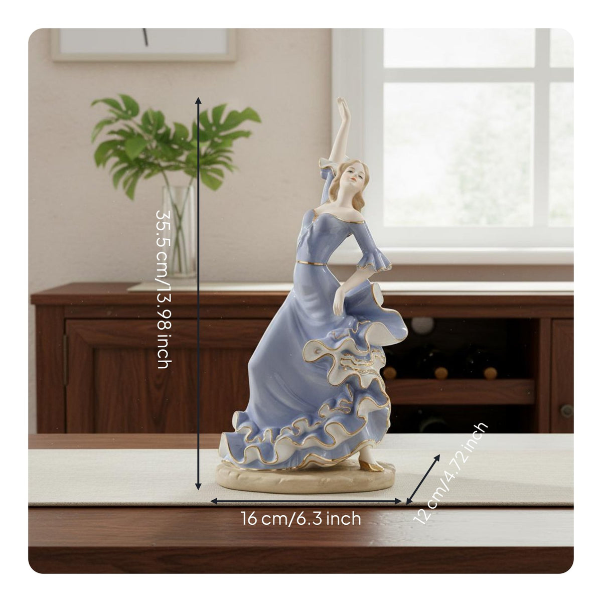 Ceramic Lady Statue Artistic Lady Figurine Collectible for Shelf
