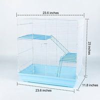 Multi-Level Hamster Cage for Syrian Hamster, 3-Tier Wire Hamster Home for Large Dwarf Pets, Modern Style Detachable Customizable Habitat Cage