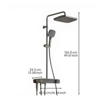 Rainfall Shower Head, High Pressure Adjustable Handheld Spray Combo Set, Matte Black Bathroom Fixture, Multi Modes, Luxury Bathing Sensation