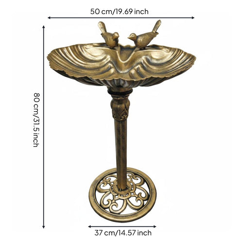 Shell Bird Bath Weather-Resistant Garden Decor Stable Base for Yard