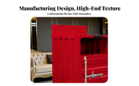 Industrial Design Billiard Hall Loveseat with Console Comfortable Padded Seats Two-Seater Sofa with Center Console Long-Lasting Construction Game Room Seating Wear-Resistant Upholstery for Club Members, Spectators, Lounge Area, Home Theater