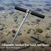 Stainless Steel Beach Anchor Helical Sand Anchor Kayak Ground Rod Rustproof Watercraft Anchoring Device