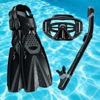 3 Pieces Mask Fin Snorkel Set Anti-Leak Snorkel Mask Set 180-Degree View