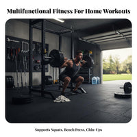 Squat Rack with Pull-up Bar and Leg Press Heavy-Duty Multi-Functional Strength Rack Highly Adjustable Multi-Functional Power Cage for Weightlifters