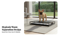 Dog Potty Tray with Grate Keeps Paws Dry Indoor Puppy Training Toilet Indoor Pee Pad Holder Anti-Spray Design for Busy Owners