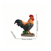 Chicken Figurine Detailed Cock Figurine Compact for Garden, Patio, Gardeners
