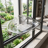 Window Cat Bed and Transparent Cat Bed, Frameless Suction Cup Cat Bed with Strong Suction Cup Mounting, Space Saving Cat Hammock for Indoor Cats