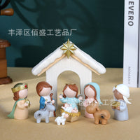 Cartoon Resin Nativity Scene Christmas Decoration