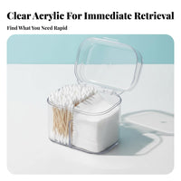 Triple-Compartment Cotton Swab and absorbent disc Holder Transparent Design for Dressing Table, Bedroom