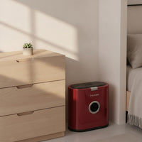 Press Top Trash Can with Lid Compact Slim Wastebasket Low-Profile for Bedroom