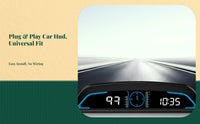 Digital Navigation Speedometer, Universal Display for Car, HUD, Speed Display, Overspeed Alarm, Automatic Brightness Adjustment, Large Font LCD, port Interface