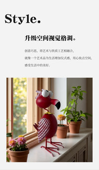 新款铁艺火烈鸟摆件户外庭院阳台园林景观装饰品布置客厅造景花园