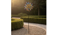 Double Layer Wind Rotator Bright Colors Metal Wind Rotator Quiet Rotating Ornament for Courtyard