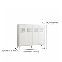 Entryway Shoe Storage Cabinet with 5-tier Adjustable Shelves Metal Shoe Organizer Large Capacity Slim Shoe Cabinet Ventilated Lockable Design Suitable for Home Hallway Mudroom