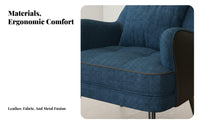 Light Luxury Aesthetic Upholstered Tub Chair Rounded Armrests Lounge Seat Wear-Resistant Upholstery Living Room Furniture Includes Pillow for Business Owners, Interior Designers, Apartment Dwellers, Reception Area, Office, Reading Nook, Bedroom