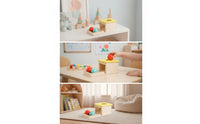 Motor Skills Object Permanence Box Developmental Object Permanence Box with Tray Cognitive Ball Drop Toy with Drawer Child-Friendly for Babies, Toddlers, Daycare