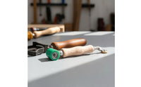 1 Piece Seam Roller Handheld Wooden Pressing Roller Metal Arm Double-ended Roller for Seamless Pressing Suitable for Film Fusing Edge Work Detail Corner Finishing