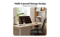 Space-Saving Multi-Compartment Desk Rack Multipurpose Desktop Shelf Easy Assembly desktop Organizer long-lasting for Office Workers, Dorm Residents, Homeowners, Study Room, Countertop, Bedroom