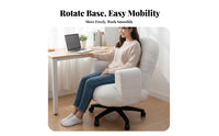 Upholstered Rotating Armchair Height Adjustable Task Chair Thick Padding Easy to Assemble for Students, Study Room