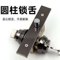 有框玻璃门圆舌地锁暗装双面带钥匙机械防盗适配大门专用锁具