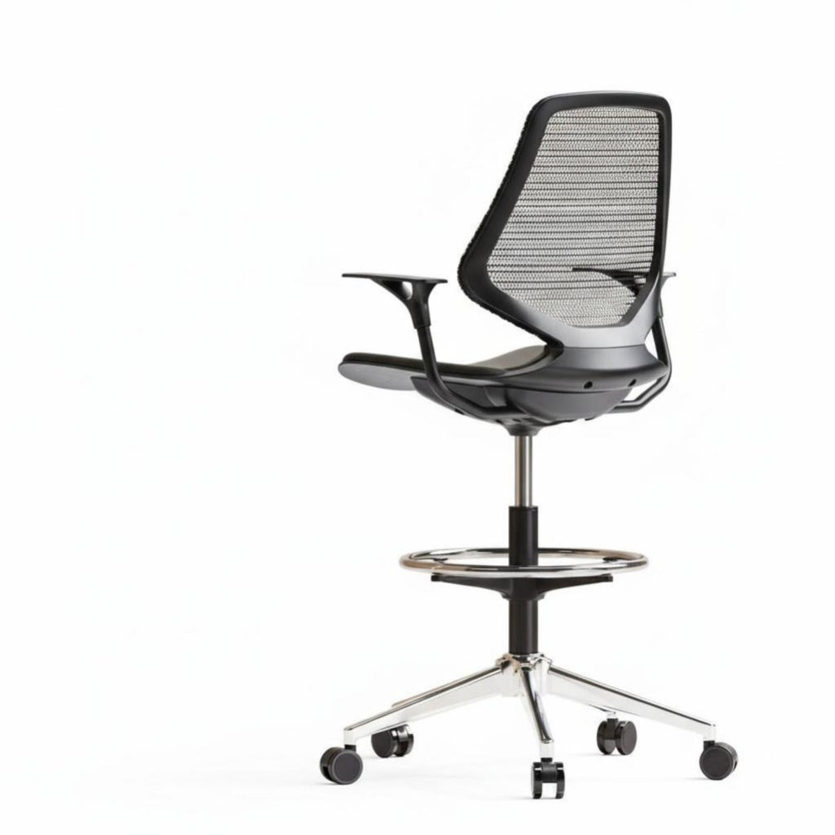 Rolling Drafting Chair Lumbar Support Office Furniture 360° rotate for Students