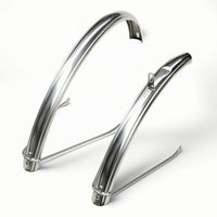 2 Pieces Stainless Steel Cycle Mudguard Set Polished Folding Bike Fenders Sturdy Mudguard for Commuters