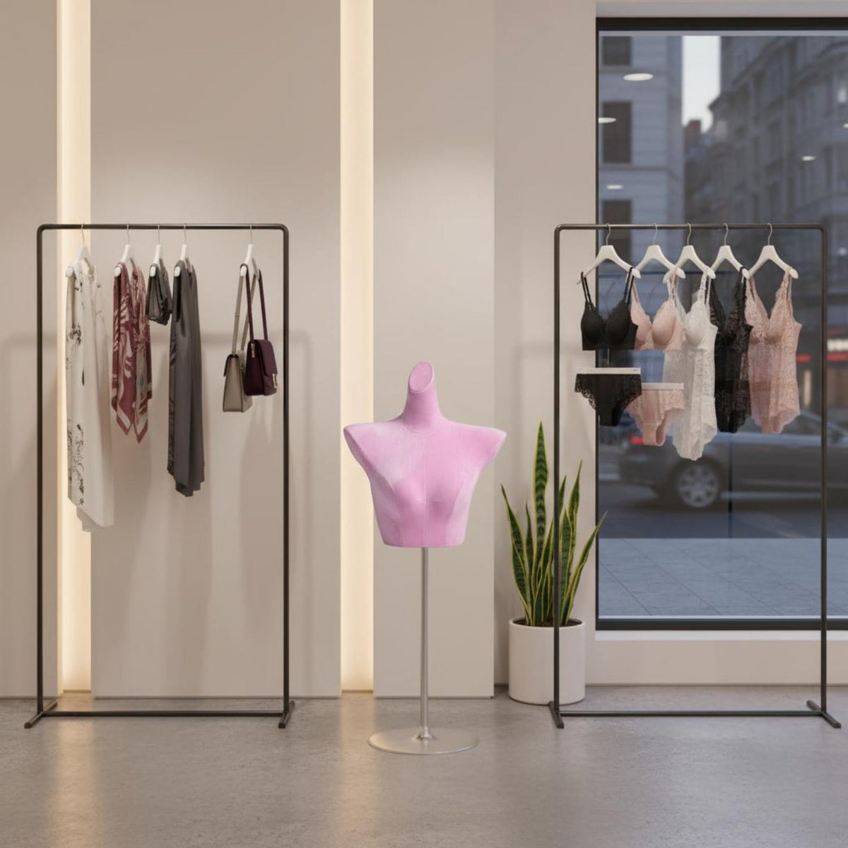 Lingerie Display Stand Curvy Design Bra Display Bust Smooth Surface Lingerie Torso Mannequin for Boutique, Industry Fair Show