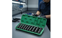 Deep Socket Set Long-Reach Socket Set with Case Hexagonal Drive Tool for Mechanics, Amateur Mechanics, Car Repair, Garage, Engine-Bay