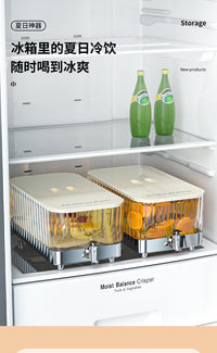 WOW厨房家用大容量冷水壶带龙头柠檬茶桶耐高温凉水壶透明饮料桶