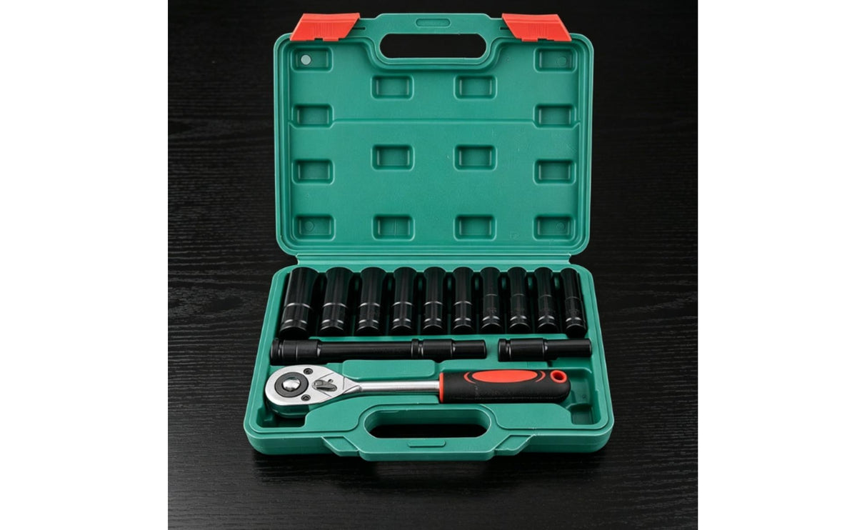 Socket Wrench Set with Case Resistant Socket Wrench Set Heat-Treated Tool Kit for Mechanics, Home Handypersons, Garage, Workshop, Home Maintenance