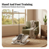 Quiet Operation Mini Elliptical Exerciser Active & Passive Modes Electric Seated Elliptical Low Effect Compact Pedal Exerciser Adjustable Speed for Elderly, Rehab Patients, Office Workers
