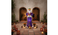 Festive Skeleton Figure with Dress Spooky Inflatable Skeleton Big Halloween Inflatable Inflate for Homeowners, Party Hosts, Yard, Lawn, Porch