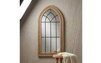 Windowpane Arch Mirror Black Mirrored Middle Home Decoration Decorative