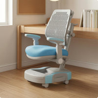 Adjustable Study Chair Armrests Kids Desk Chair Wheeled Base for Students