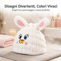Coral Fleece Unicorn Hair Drying Cap for Adults and Children, Super Absorbent Cartoon Bath Towel